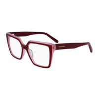 Salvatore Ferragamo Eyeglasses Square Full Rim, Burgundy/Rose Gold Frame and Clear Demo Lenses Lens SF2950N614