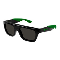 Bottega Veneta Sunglasses Rectangle Full Rim, Black/Green Frame and Grey Lens BV1232S001