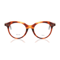 Celine Eyeglasses Browline Full Rim, Havana Frame and Clear Demo Lens Lens CL41458008600