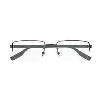 Montblanc Eyeglasses Rectangle Semi Rim, Grey Frame and Clear Demo Lens Lens MB0188O006