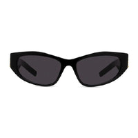 Givenchy Sunglasses Cat Eye Full Rim, Shiny Black/Gold with Studs Frame and Grey Lens GV40078I01A