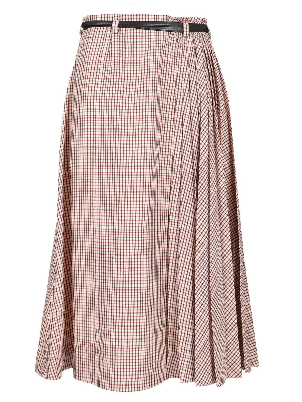Bottega Veneta Women Checked Midi Skirt