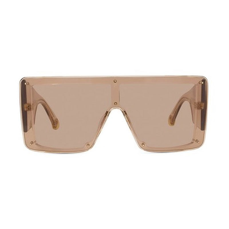 Stella McCartney Stella McCartney Sunglasses Shield Full Rim, Shiny Brown Frame and Brown Lens SC40083I45E