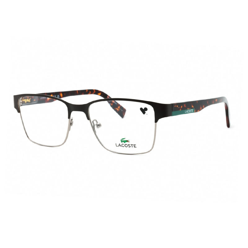 Lacoste Eyeglasses Square Full Rim, Matte Black Frame and Clear Demo Lens Lens L2286002