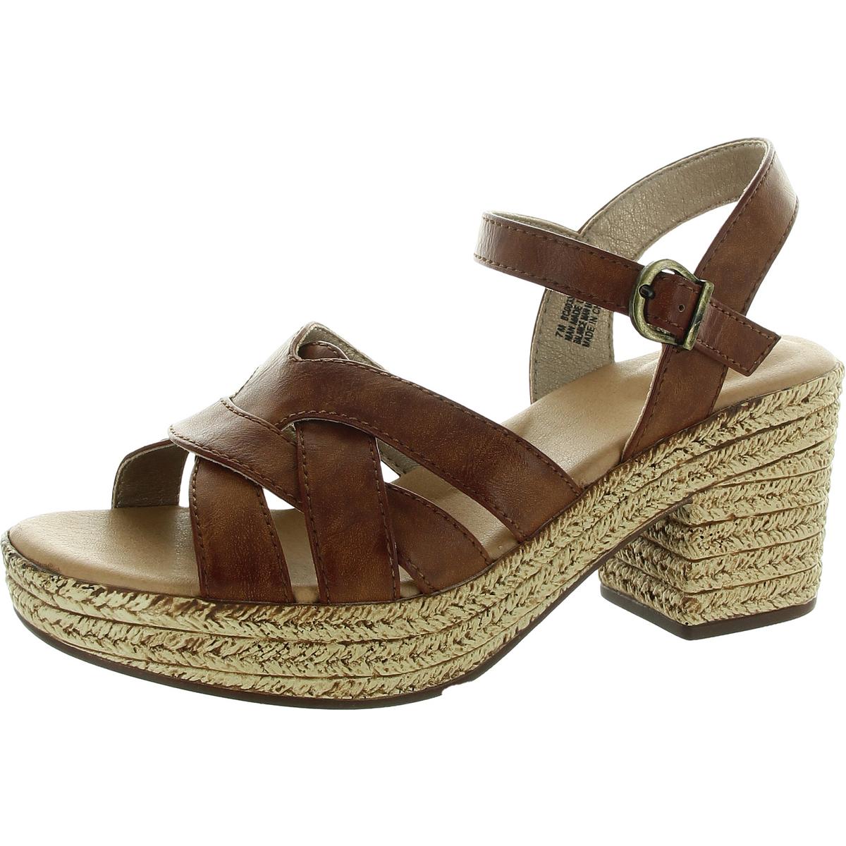 Melodie Womens Adjustable Faux Leather Slingback Sandals