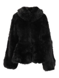Rotate Women Faux Fur Flared Faux Fur Jacket