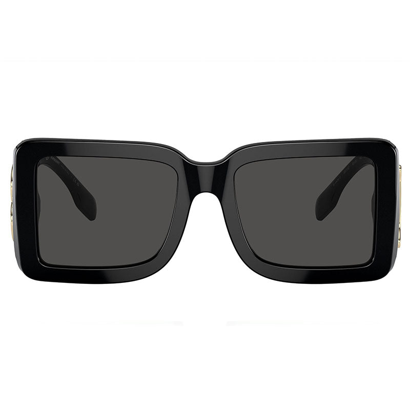 Burberry Sunglasses Square Full Rim, Black Gold Frame and Dark Grey Lens BE4406U300187