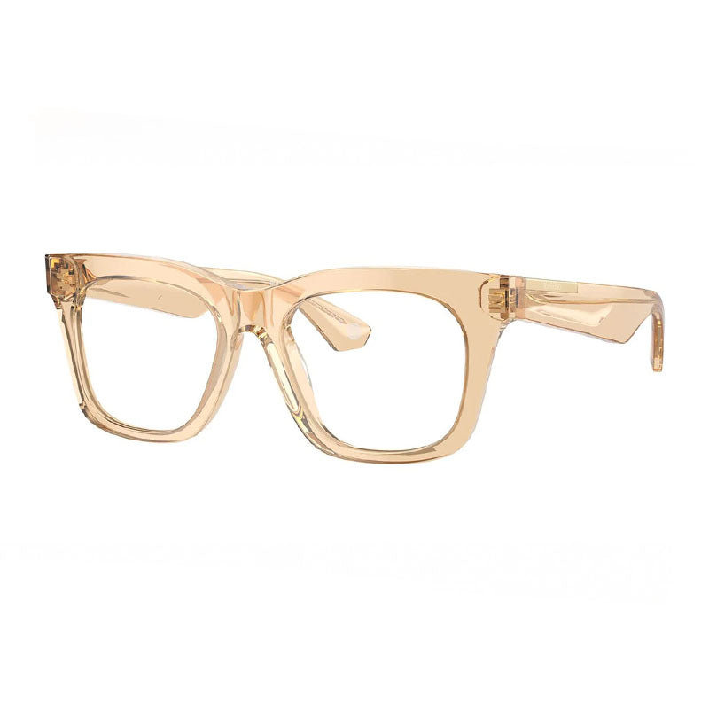Burberry Eyeglasses Square Full Rim, Transparent Brown Frame and Clear Demo Lenses Lens BE24074063