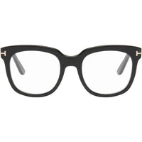 Tom Ford Tom Ford Eyeglasses Oval Full Rim, Shiny Black Frame and Clear/Blue-light Block Lenses Lens FT5987-B001