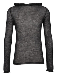 Rick Owens Rick Owens Men Ribbed Cashmere Hooded Pullover
