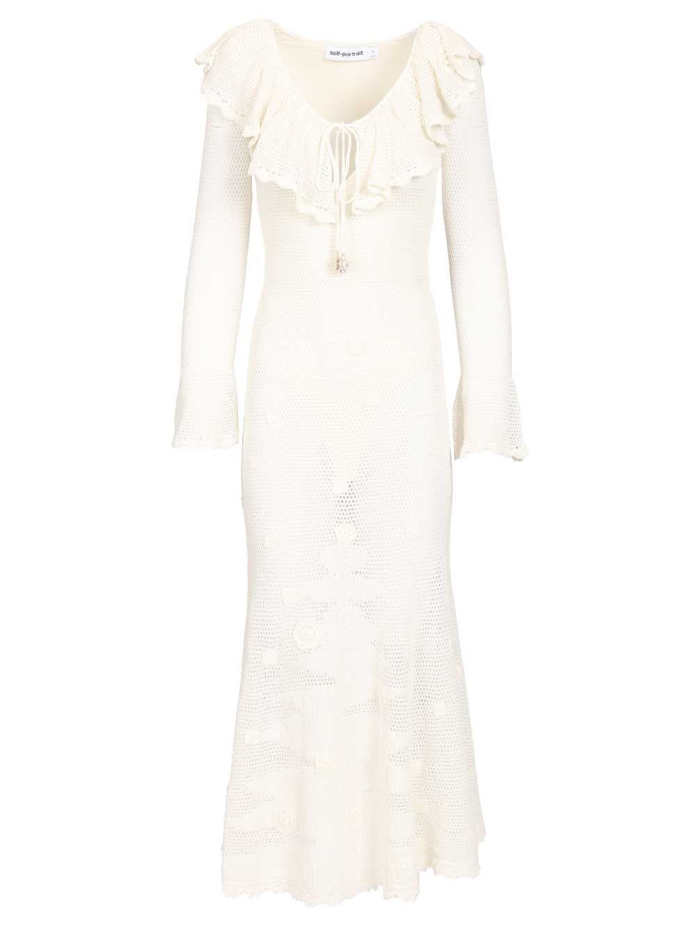 Self-portrait Self-Portrait Women White Midi Dress