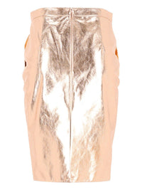 Saint Laurent Women Metallic Leather Pencil Skirt