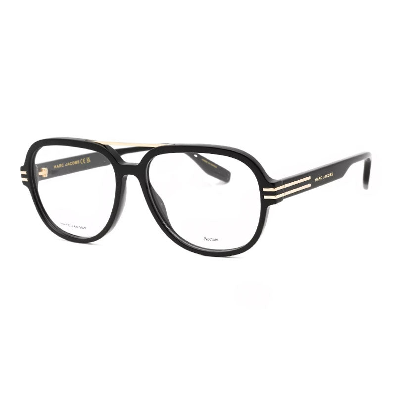 Marc Jacobs Eyeglasses Square Full Rim, Black Frame and Clear Demo Lenses Lens MARC638080700