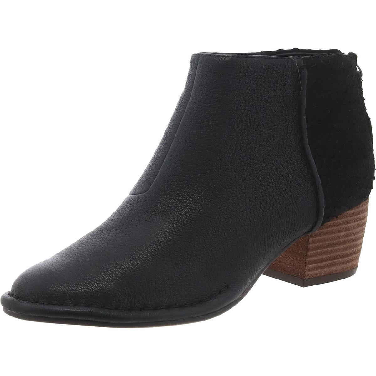 Spiced Ruby Womens Leather Textured Ankle Boots
