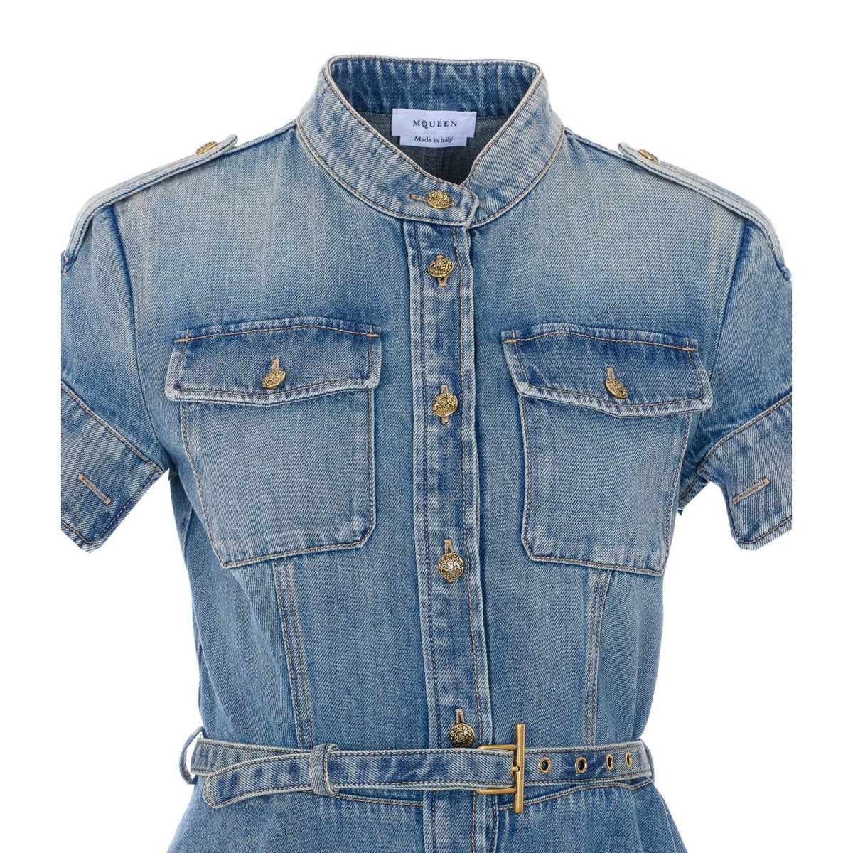 Mcqueen Women Denim Mini Dress