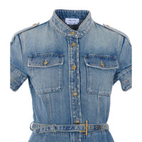 Mcqueen Women Denim Mini Dress
