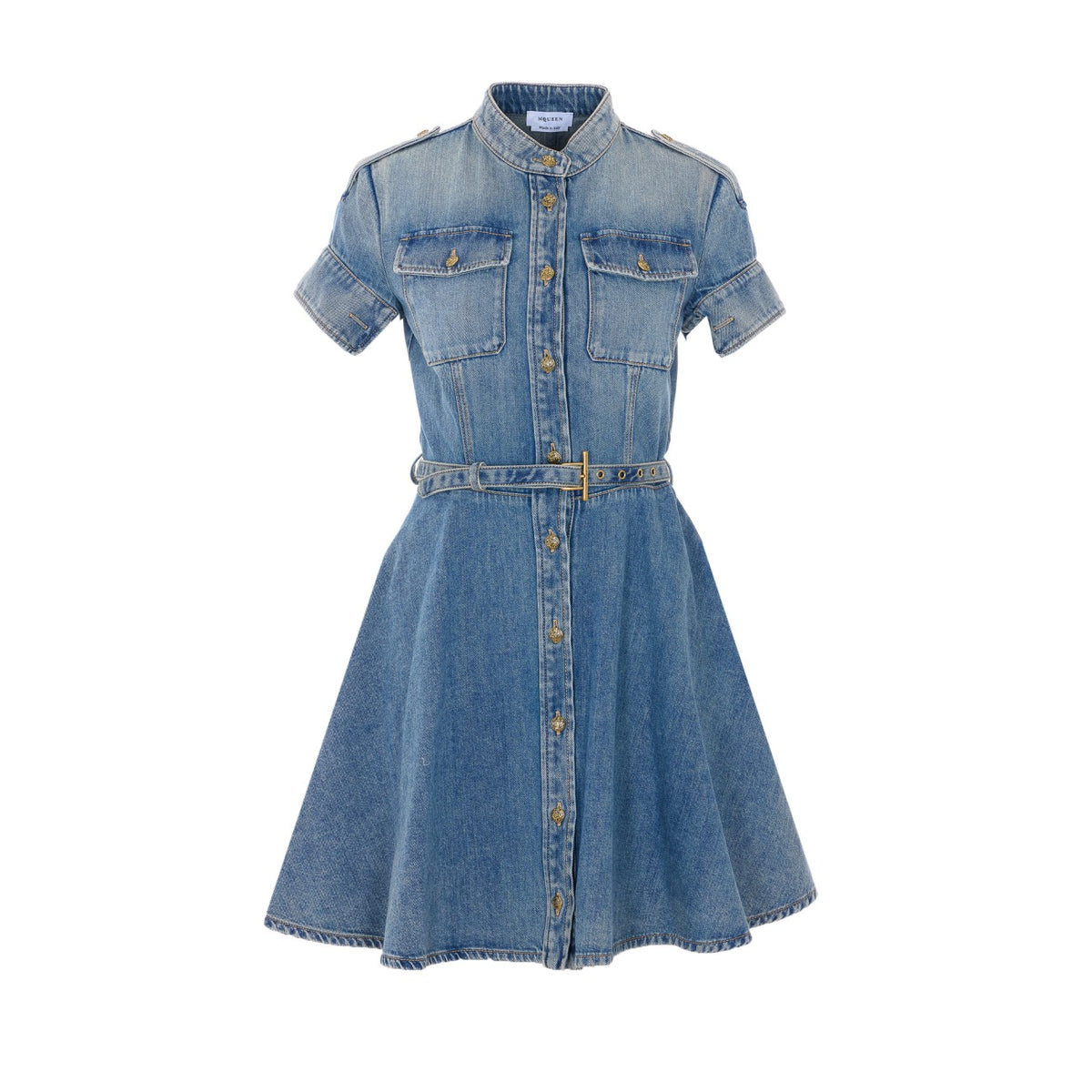 Mcqueen Women Denim Mini Dress