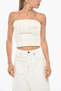 Amiri Denim Tube Top with Back Zip