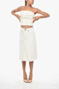 Amiri Denim Tube Top with Back Zip