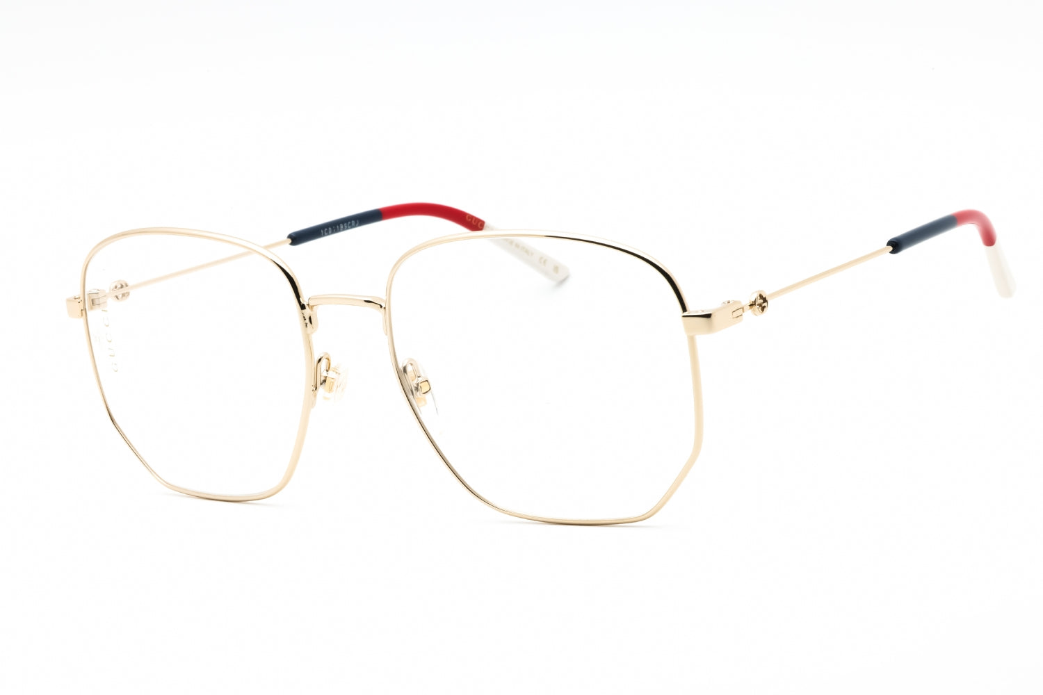 Gucci Gucci Eyeglasses Geometric Full Rim, Gold Frame and Clear Demo Lenses Lens GG0396O001