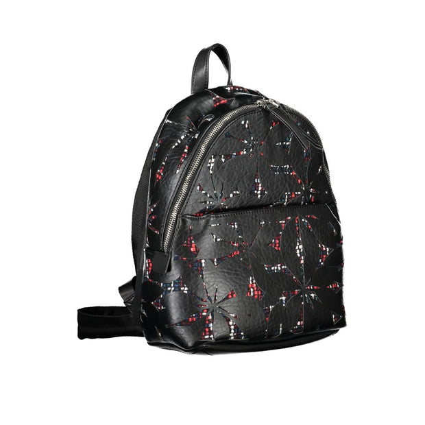 Desigual Chic Black Backpack with Contrasting Women's Details
