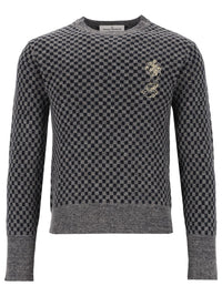 Vivienne Westwood Men Checkered Crewneck Sweater With Embroidery