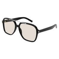 Saint Laurent Saint Laurent Sunglasses Aviator Full Rim, Black Frame and Light Yellow Lens SL545001
