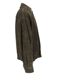 Saint Laurent Men Vintage Split Leather Bomber Jacket