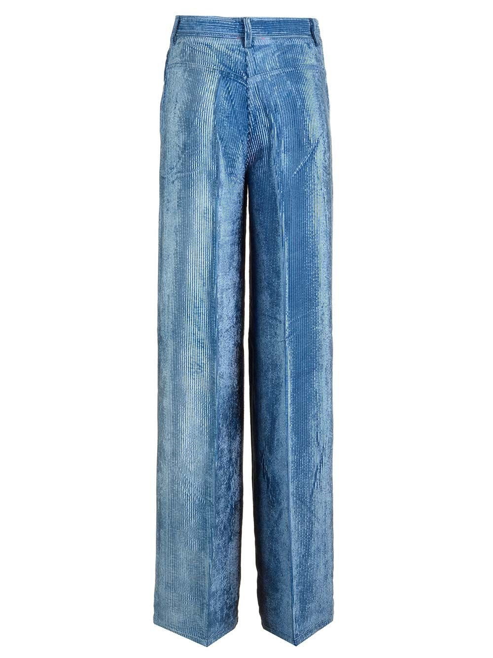 Forte_Forte Women Degradé Denim Velvet Wide Leg Pants Delavè