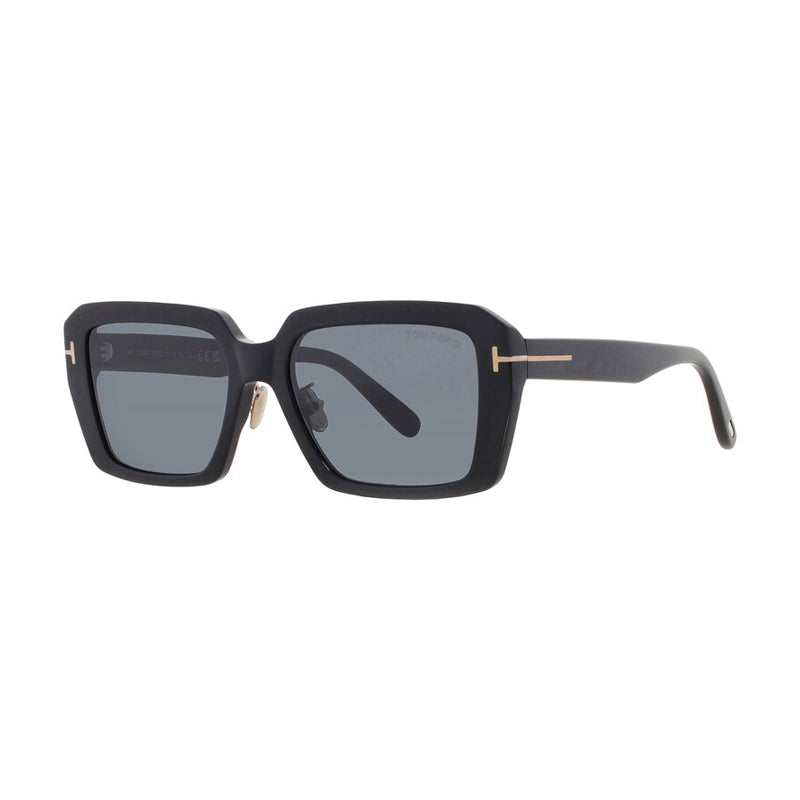 Tom Ford Tom Ford Sunglasses Square Full Rim, Shiny Black Frame and Smoke Lens FT1164-K01A