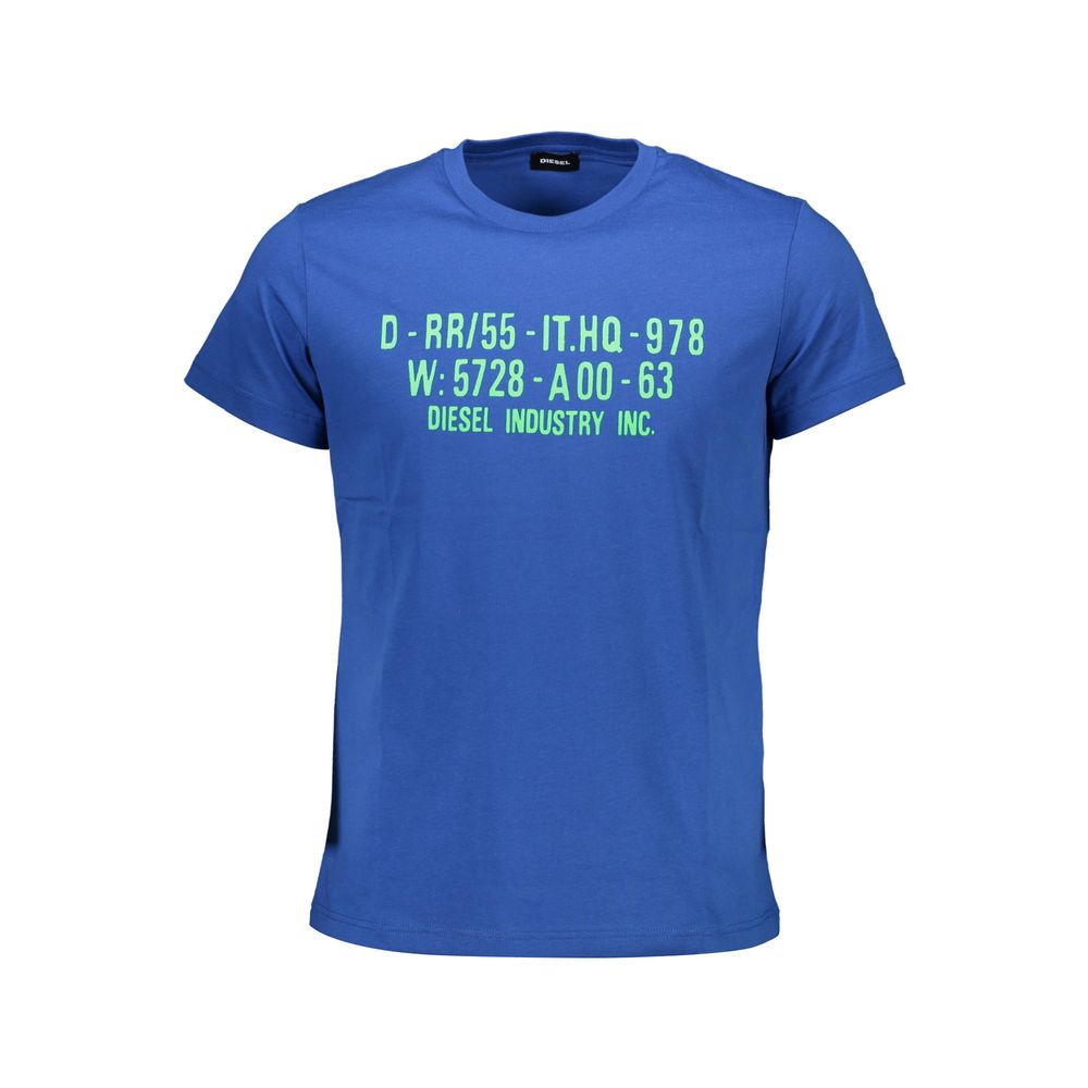 Diesel Blue Cotton Men Men's T-Shirt Regular L Blue