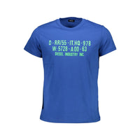 Diesel Blue Cotton Men Men's T-Shirt Regular L Blue