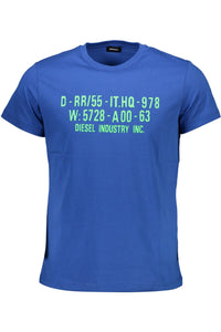 Diesel Blue Cotton Men Men's T-Shirt Blue