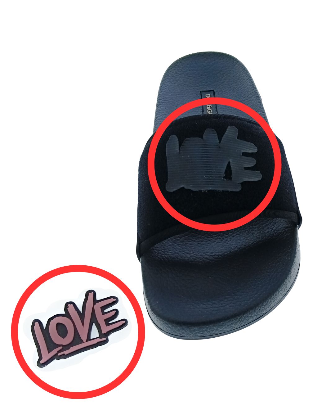 Dolce & Gabbana Dolce & Gabbana Black Pink Velcro DG Love Pool Slide-36