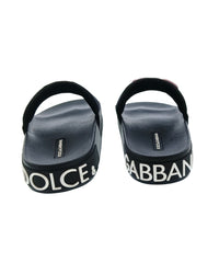 Dolce & Gabbana Dolce & Gabbana Black Pink Velcro DG Love Pool Slide-36