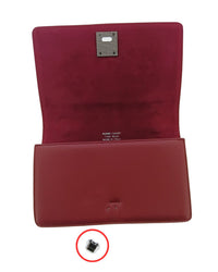 Pierre Cardin Defective Pierre Cardin Burgundy Leather Small Structured Shoulder Bag
