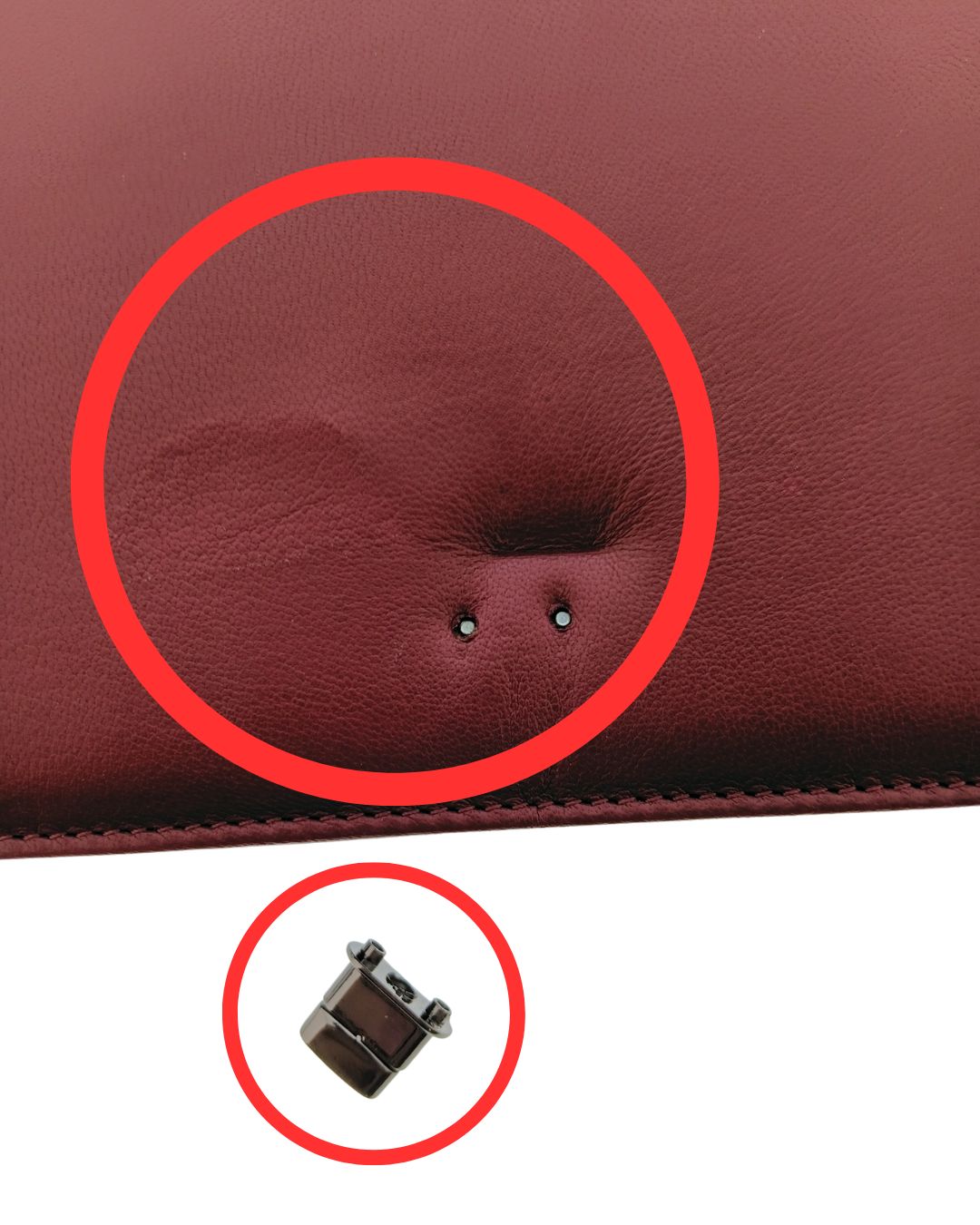 Pierre Cardin Defective Pierre Cardin Burgundy Leather Small Structured Shoulder Bag