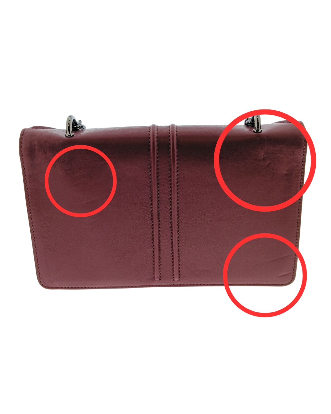 Pierre Cardin Defective Pierre Cardin Burgundy Leather Small Structured Shoulder Bag