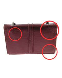 Pierre Cardin Defective Pierre Cardin Burgundy Leather Small Structured Shoulder Bag