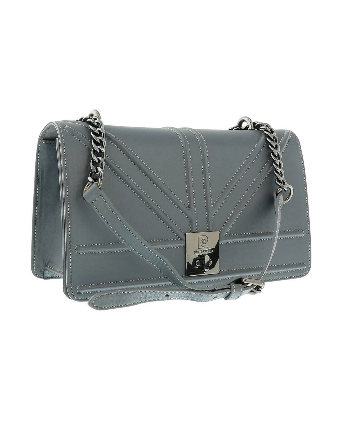 Defective Pierre Cardin Grey Leather Small Structured Shoulder Bag