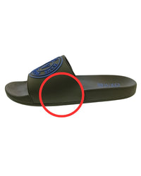 Defective Versace Jeans Couture Forest Green Logo Print Wide Strap Slide-8.5