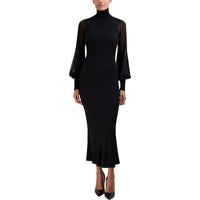 Womens Sheer Ribbed Sweaterdress