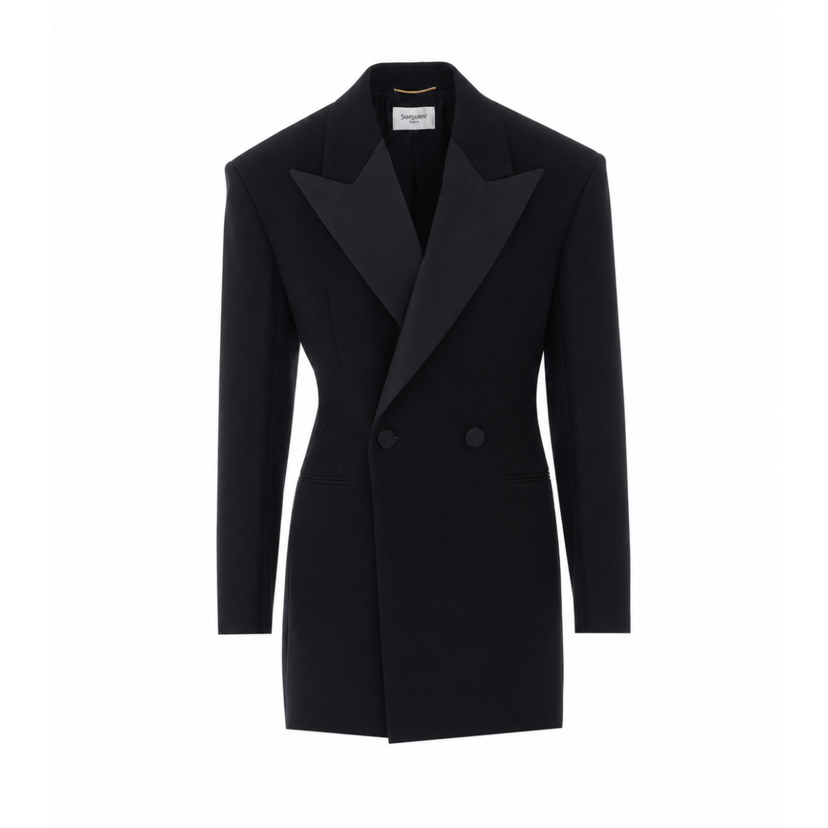 Saint Laurent Women Double-Breasted Tuxedo Grain De Poudre Jacket