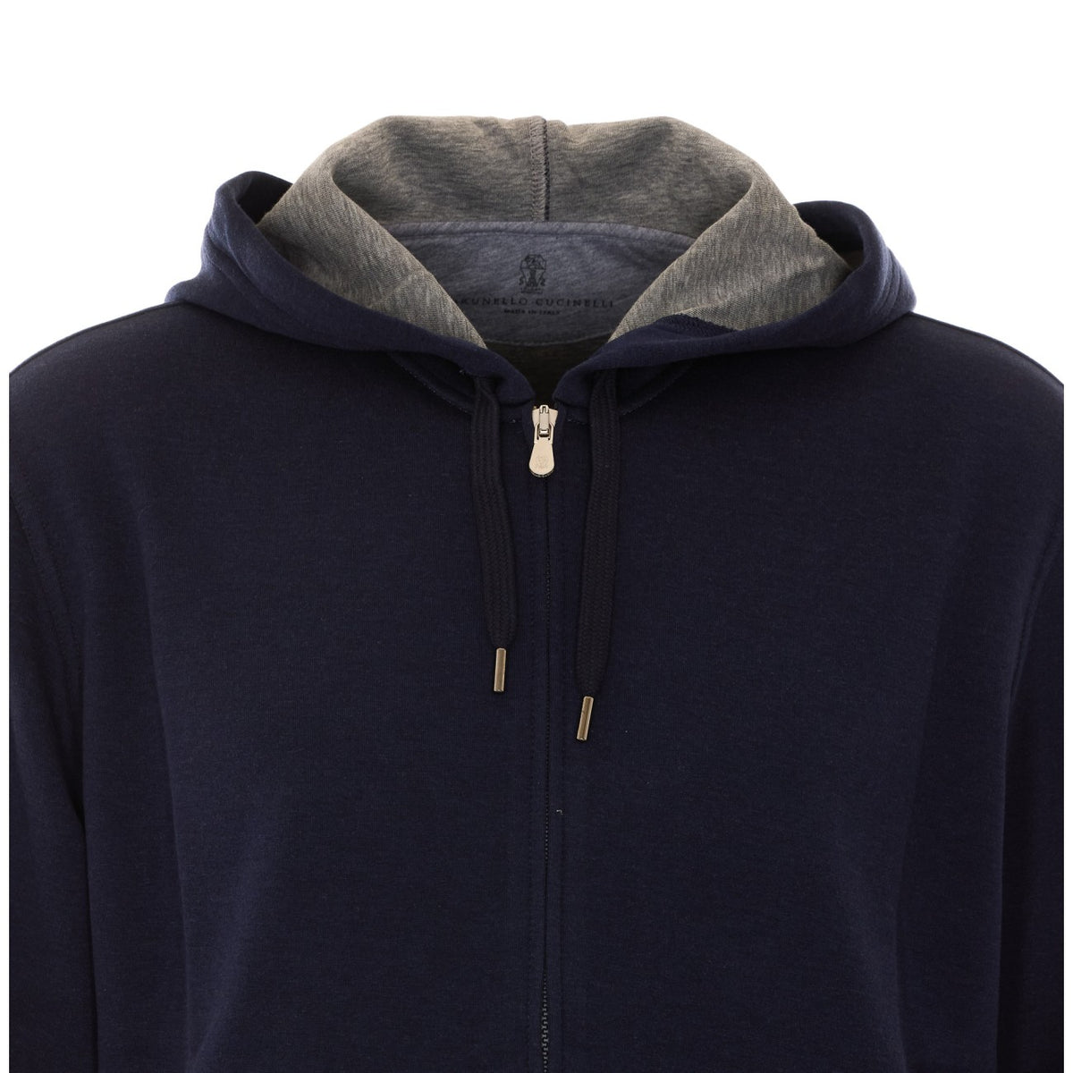 Brunello Cucinelli Men Double Fabric Zip Up Hoodie