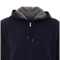 Brunello Cucinelli Men Double Fabric Zip Up Hoodie