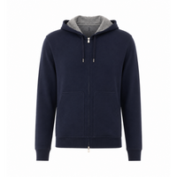 Brunello Cucinelli Men Double Fabric Zip Up Hoodie