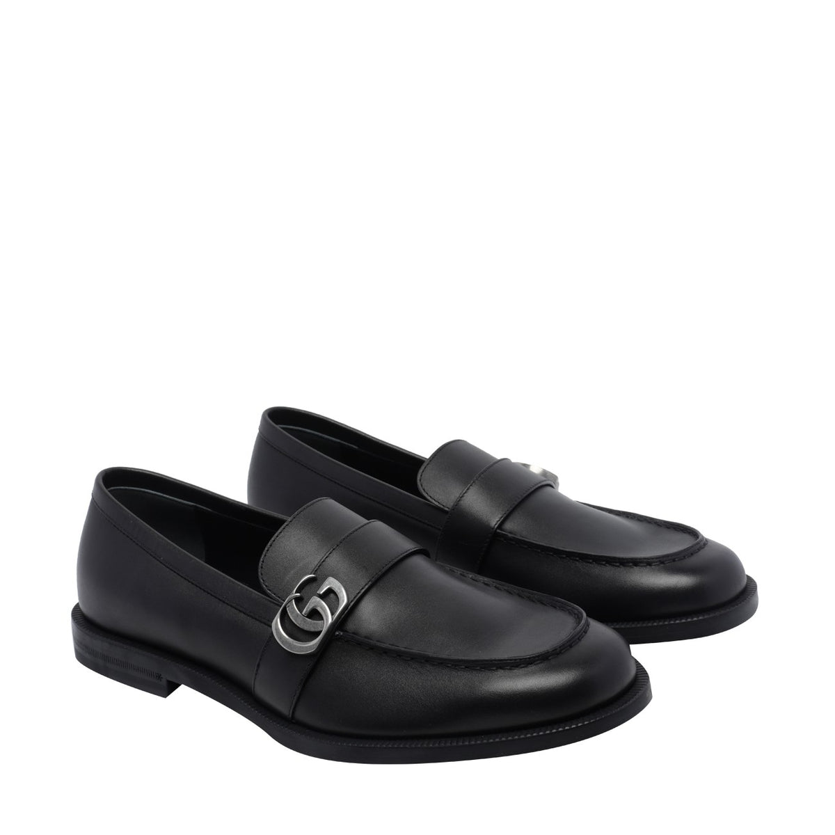 Gucci Men Double Gg Logo Loafers