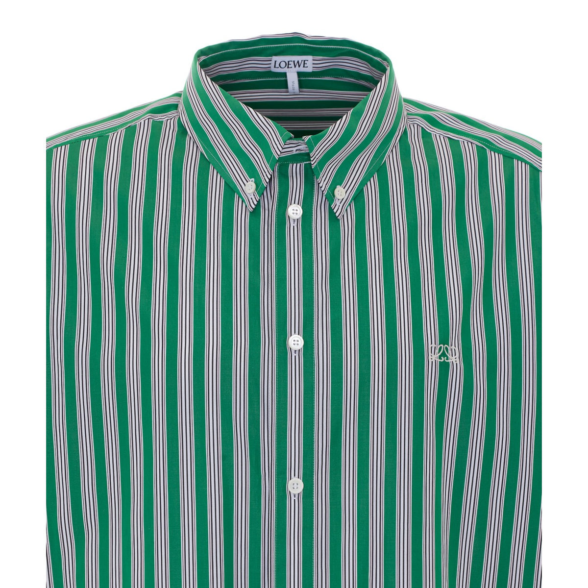 Loewe Men Double L Logo Striped Shirt