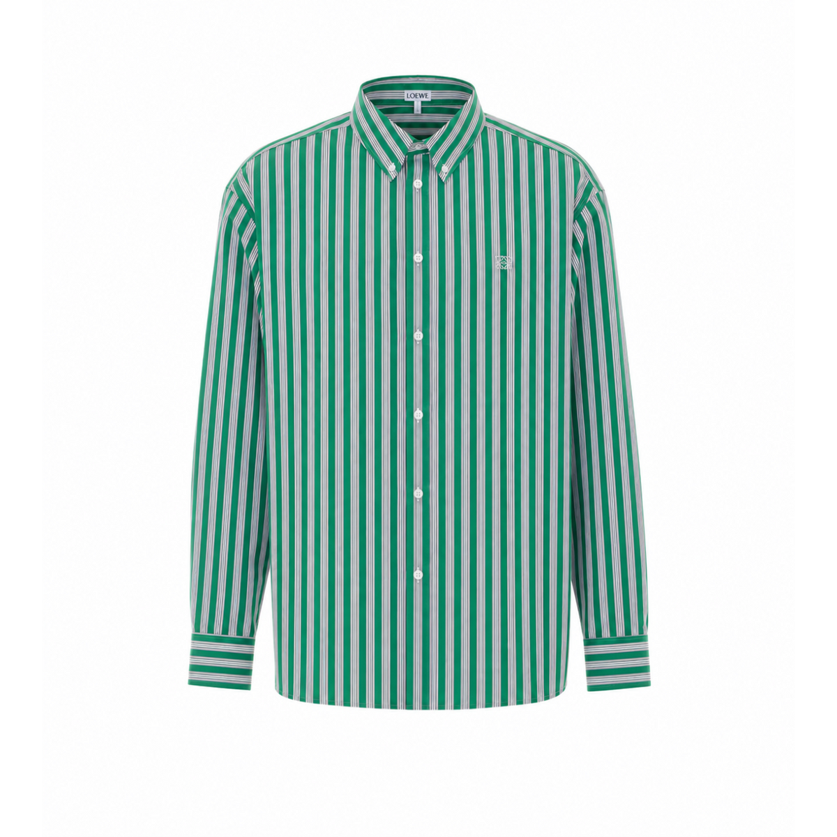 Loewe Men Double L Logo Striped Shirt
