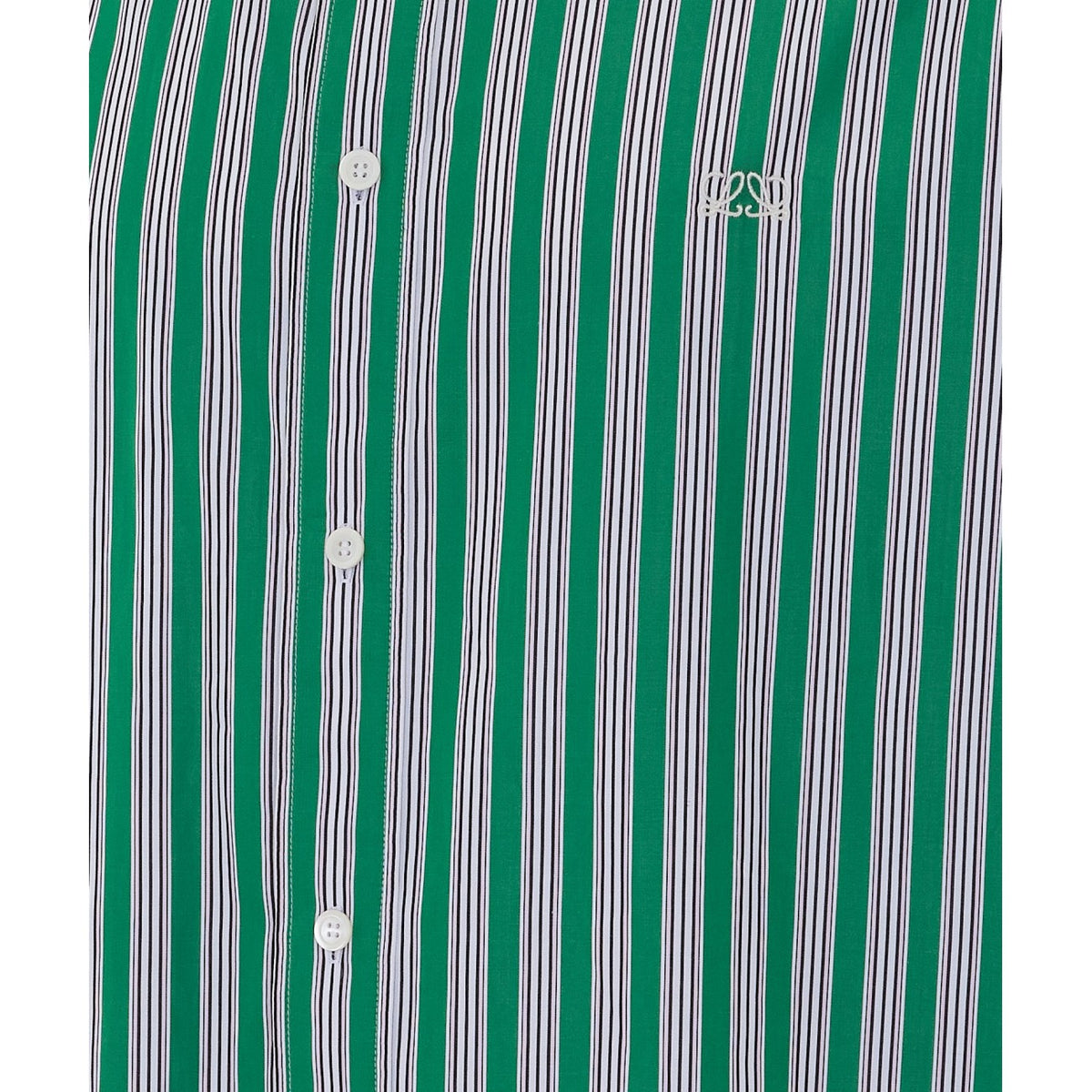 Loewe Men Double L Logo Striped Shirt